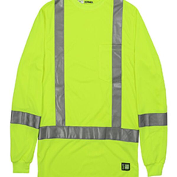 Men's Tall Hi-Vis Class 3 Performance Long Sleeve T-Shirt Thumbnail